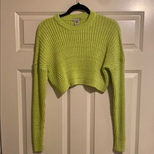 Neon Green Cropped Sweater